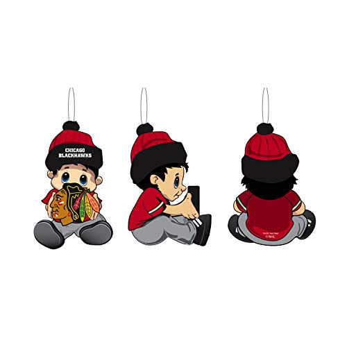 Team Sports America NHL Chicago Blackhawks Remarkable Adorable Lil Fan Christmas Ornament - 2" Long x 2" Wide x 3" High - 757 Sports Collectibles