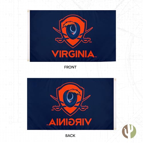 Desert Cactus University of Virginia Flag Cavaliers UVA Wahoos Flags Banners 100% Polyester Indoor Outdoor 3x5 (Style 1a) - 757 Sports Collectibles