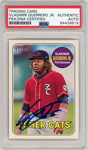 Vladimir Guerrero Jr 2018 Topps Heritage Minor League Autographed Card #1- PSA/DNA - 757 Sports Collectibles
