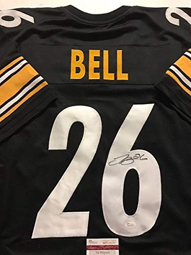 Autographed/Signed Le'Veon LeVeon Bell Pittsburgh Steelers Black Jersey JSA COA