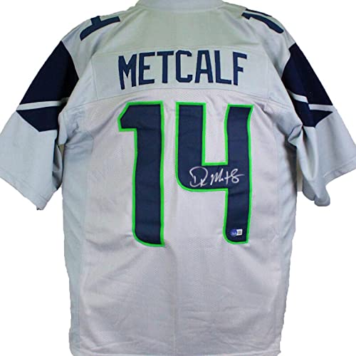 DK Metcalf Autographed Grey Pro Style Jersey-Beckett W Hologram Silver - 757 Sports Collectibles