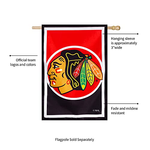 Team Sports America NHL Double Sided Chicago Blackhawks House Flag Officially Licensed Sports Flag for Home Office Yard Sports Gift - 757 Sports Collectibles