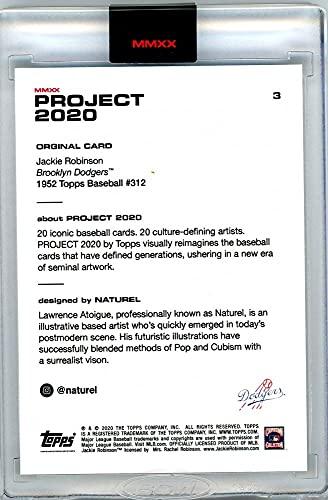 Jackie Robinson Topps Project 2020#3 1952 Topps by Naturel - w/original box - 757 Sports Collectibles
