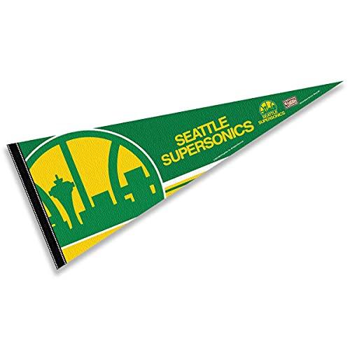 WinCraft Seattle Supersonics Throwback Retro Vintage Pennant Flag - 757 Sports Collectibles