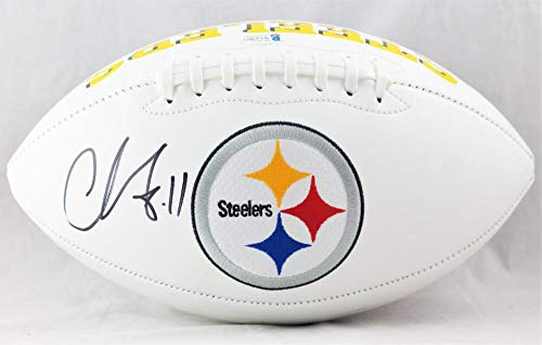 ChChase Claypool Autographed Pittsburgh Steelers Logo Football- Beckett W Black - 757 Sports Collectibles