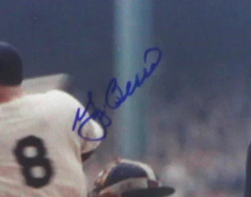 Yogi Berra Autographed/Signed New York Yankees Color 11x14 Photo - Horizontal Swinging - 757 Sports Collectibles