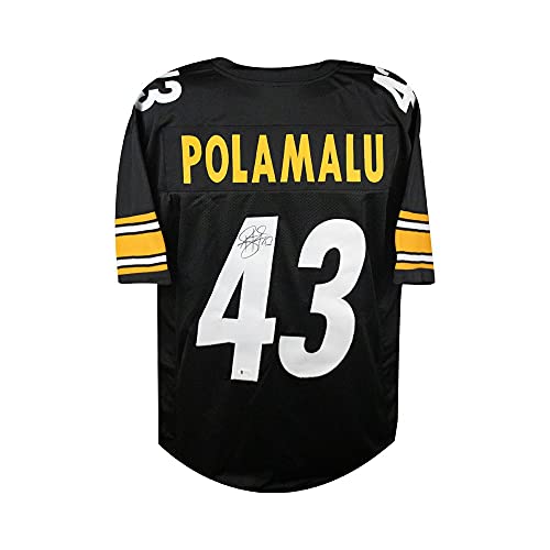 Troy Polamalu Autographed Pittsburgh Steelers Custom Black Football Jersey - BAS COA - 757 Sports Collectibles
