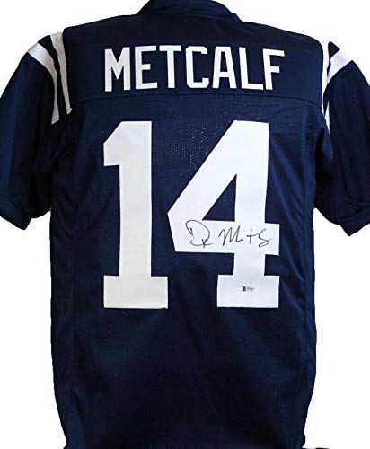 DK Metcalf Autographed Blue College Style Jersey - Beckett W Auth 4 - 757 Sports Collectibles