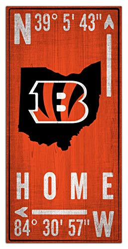 Fan Creations NFL Cincinnati Bengals Unisex Cincinnati Bengals Coordinate Sign, Team Color, 6 x 12 - 757 Sports Collectibles