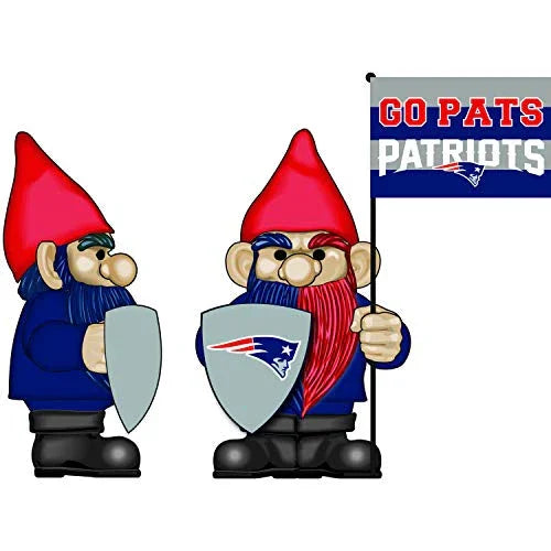Team Sports America New England Patriots, Flag Holder Gnome - 757 Sports Collectibles