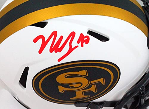 Nick Bosa Autographed San Francisco 49ers Lunar Speed Mini Helmet- Beckett W Red - 757 Sports Collectibles