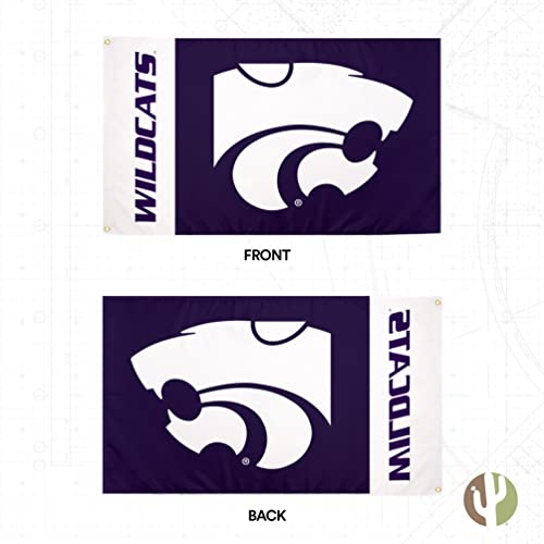 Desert Cactus Kansas State University Flag Wildcats K-State Flags Banners 100% Polyester Indoor Outdoor 3x5 (Team Name) - 757 Sports Collectibles
