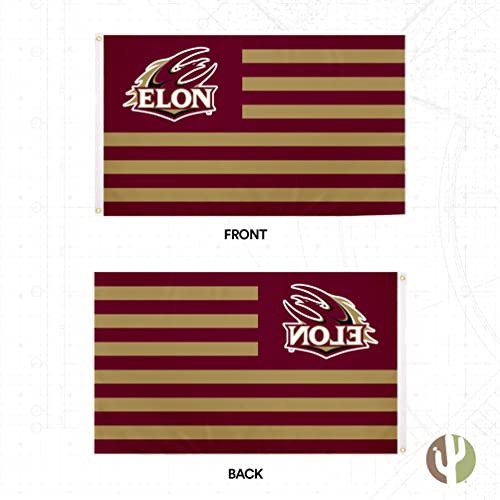Desert Cactus Elon University Flag Phoenix Flags Banners 100% Polyester Indoor Outdoor 3x5 (Nation) - 757 Sports Collectibles