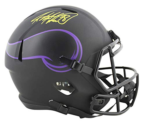 Vikings Adrian Peterson Signed Eclipse Full Size Speed Rep Helmet BAS Witnessed - 757 Sports Collectibles