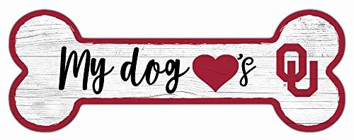 Fan Creations NCAA Oklahoma Sooners Unisex University of Oklahoma Dog Bone Sign, Team Color, 6 x 12 - 757 Sports Collectibles