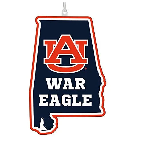 Team Sports America NCAA Auburn University Festive State Shaped Christmas Ornament - 5" Long x 5" Wide x 0.2" High - 757 Sports Collectibles