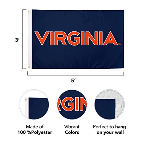 Desert Cactus University of Virginia Flag Cavaliers UVA Wahoos Flags Banners 100% Polyester Indoor Outdoor 3x5 (Style 3) - 757 Sports Collectibles