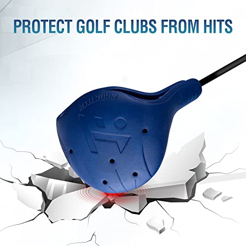 FRANKTECH Golf Club Covers, 4pcs or 1pc EVA Plastic Golf Head Covers for Driver Fairway Woods Hybrid, Driver Headcover with Pins, Fit All Right-Handed Golf Clubs, Easy On Off, Washable, Funny - 757 Sports Collectibles