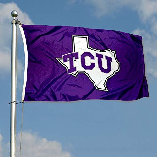 College Flags & Banners Co. Texas Christian Horned Frogs State of Texas Flag - 757 Sports Collectibles