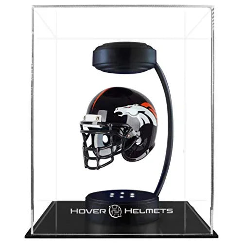 Pegasus Sports NFL Rotating Levitating Hover Helmet with LED Lighting, Denver Broncos - 757 Sports Collectibles