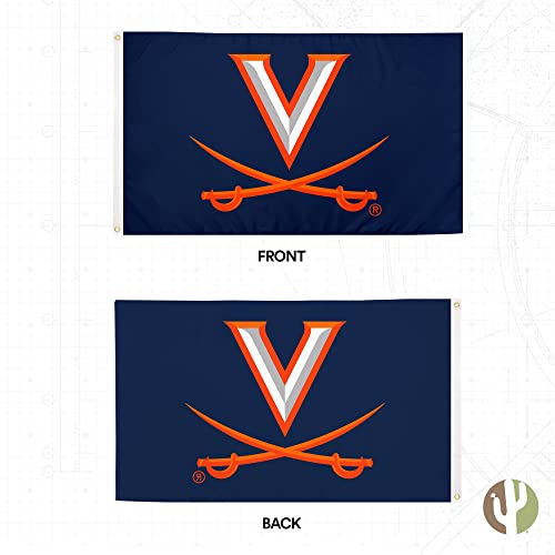 Desert Cactus University of Virginia Flag Cavaliers UVA Wahoos Flags Banners 100% Polyester Indoor Outdoor 3x5 (Style 1) - 757 Sports Collectibles