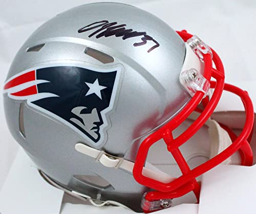 Damien Harris Autographed New England Patriots Speed Mini Helmet-Beckett W Hologram Black - 757 Sports Collectibles