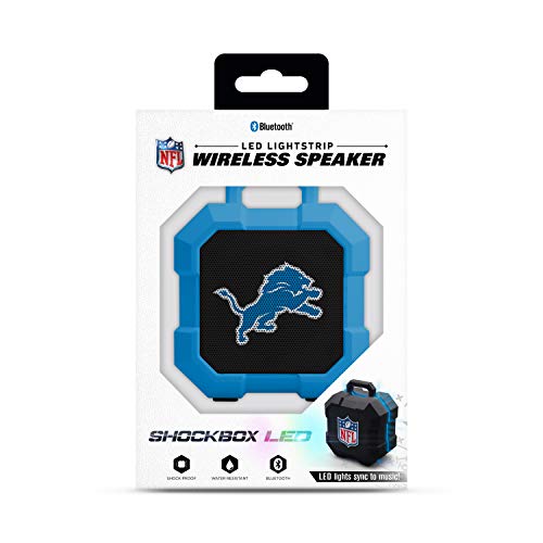 NFL Detroit Lions Shockbox LED Wireless Bluetooth Speaker, Team Color - 757 Sports Collectibles