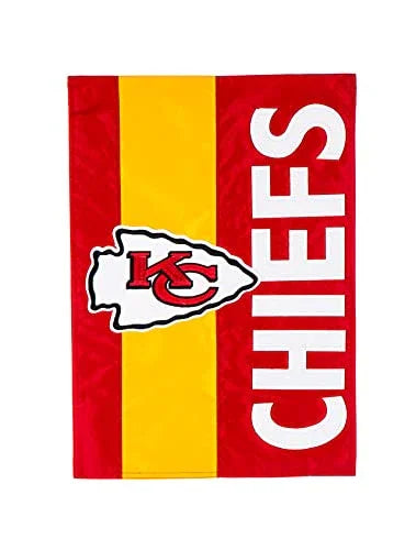 Team Sports America NFL Kansas City Chiefs Embroidered Logo Applique House Flag, 28 x 44 inches Indoor Outdoor Double Sided Decor for Football Fans - 757 Sports Collectibles