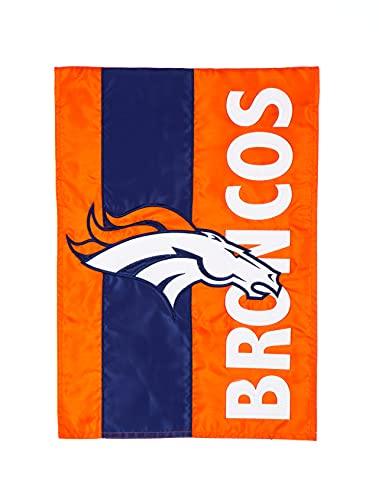 Team Sports America NFL Denver Broncos Embroidered Logo Applique House Flag, 28 x 44 inches Indoor Outdoor Double Sided Decor for Football Fans - 757 Sports Collectibles