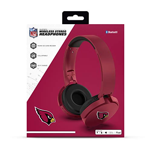 NFL Arizona Cardinals Wireless Bluetooth Headphones, Team Color - 757 Sports Collectibles