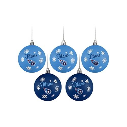 FOCO Tennessee Titans NFL 5 Pack Shatterproof Ball Ornament Set - 757 Sports Collectibles
