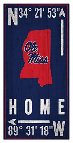 Fan Creations NCAA Mississippi Old Miss Rebels Unisex Ole Miss Coordinate Sign, Team Color, 6 x 12 - 757 Sports Collectibles