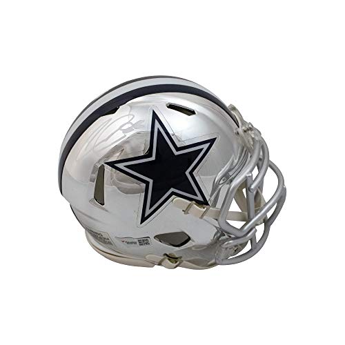 CeeDee Lamb Autographed Dallas Cowboys Chrome Mini Football Helmet - Fanatics (White Ink) - 757 Sports Collectibles