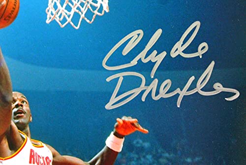Clyde Drexler Autographed Houston Rockets 8x10 Lay Up Photo- JSA W Silver - 757 Sports Collectibles