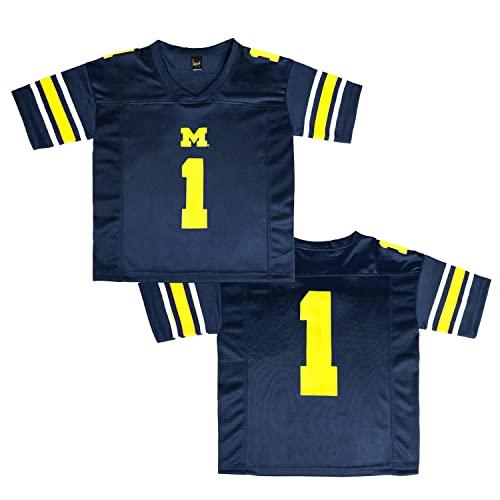 Little King NCAA Infant/Toddler-Touchdown Pass Team Football Jersey-Michigan Wolverines-Navy #1-12 Months - 757 Sports Collectibles