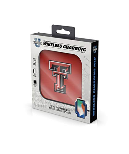 NCAA Texas Tech Red Raiders Wireless Charging Pad, White - 757 Sports Collectibles