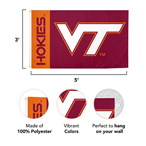 Desert Cactus Virginia Tech Flag Hokies VT Flags Banners 100% Polyester Indoor Outdoor 3x5 (Team Name) - 757 Sports Collectibles