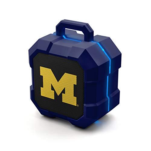 NCAA Michigan Wolverines Shockbox LED Wireless Bluetooth Speaker, Team Color - 757 Sports Collectibles