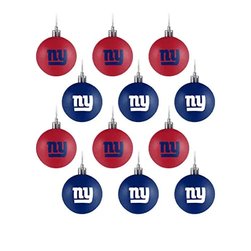 New York Giants NFL 12 Pack Ball Ornament Set - 757 Sports Collectibles