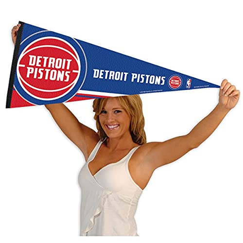 WinCraft Detroit Pistons Pennant Full Size 12" X 30" - 757 Sports Collectibles