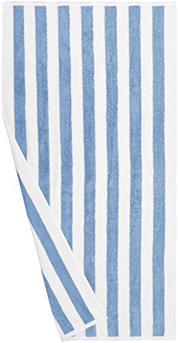 Amazon Basics Cabana Stripe Beach Towel - 2-Pack, Sky Blue - 757 Sports Collectibles
