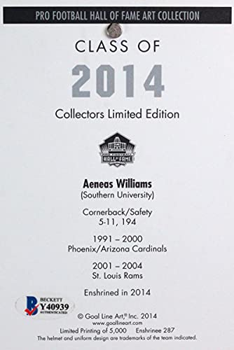 Aeneas Williams Autographed Arizona Cardinals Goal Line Art Card- Beckett Blue - 757 Sports Collectibles