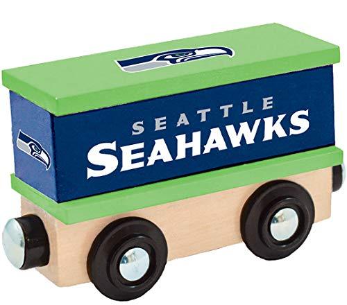MasterPieces NFL Seattle Seahawks Real Wood Toy Train Boxcar, 6.5" x 5.5" x 2" - 757 Sports Collectibles