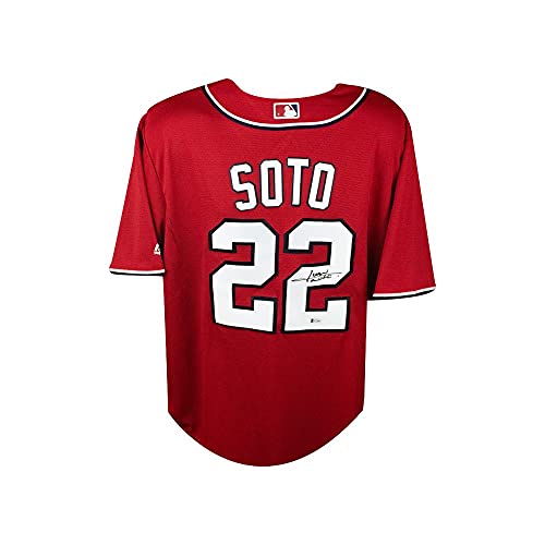 Juan Soto Autographed Washington Nationals Red Majestic Baseball Jersey - BAS COA - 757 Sports Collectibles