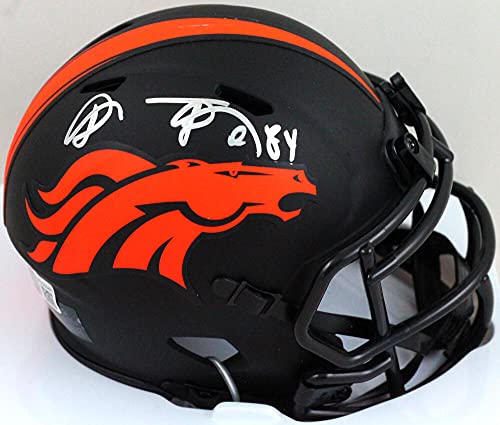 Shannon Sharpe Autographed Denver Broncos Eclipse Mini Helmet - Beckett W Silver - 757 Sports Collectibles