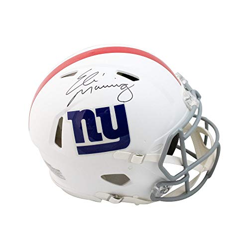 Eli Manning Autographed Giants Flat White Authentic Full-Size Football Helmet - Fanatics - 757 Sports Collectibles