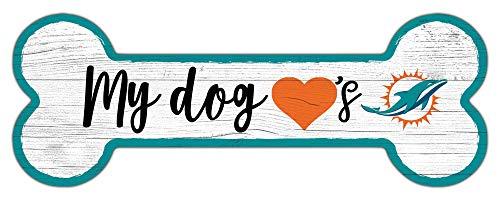 Fan Creations NFL Miami Dolphins Unisex Miami Dolphins Dog Bone Sign, Team Color, 6 x 12 - 757 Sports Collectibles
