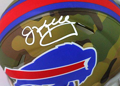 Jim Kelly Autographed Buffalo Bills Camo Mini Helmet- Beckett W White - 757 Sports Collectibles