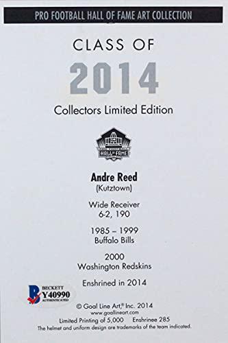 Andre Reed Autographed Buffalo Bills Goal Line Art Card w/HOF- Beckett Blue - 757 Sports Collectibles
