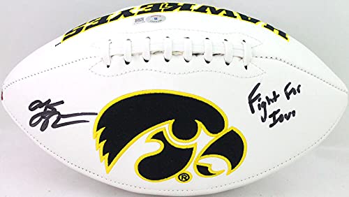 Aj Epenesa Autographed Iowa Hawkeyes Logo Football w/FFI - Beckett WBlack - 757 Sports Collectibles